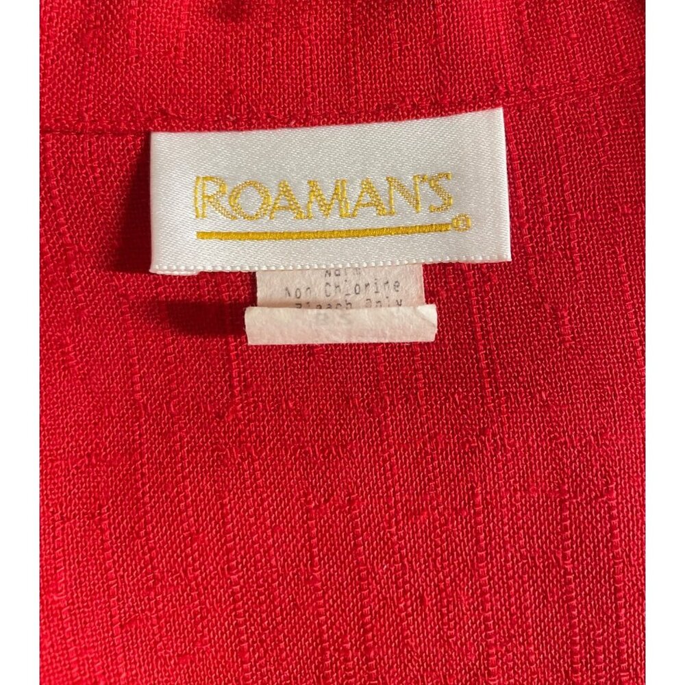 Roamans Red Blazer Jacket Women Size 20W Single Button Front Long Sleeve Pockets - Picture 7 of 9